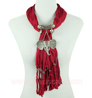 Elephant jewelry scarf pendant