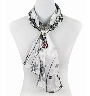 Letters numerals pendant jewelry scarf
