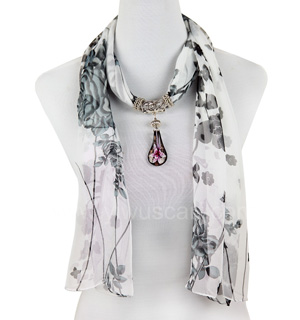 Letters numerals pendant jewelry scarf