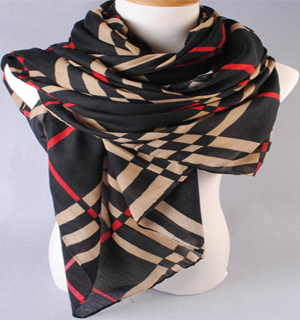 Large plaid cotton scarves