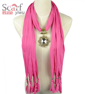 Red Jewelry Pendant Scarf Fashion Long Tassel