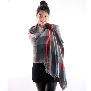 Colored plaid cotton scarves