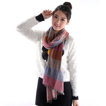 Colored plaid cotton scarves