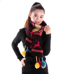 Winter knitted woolen scarves shawl deer