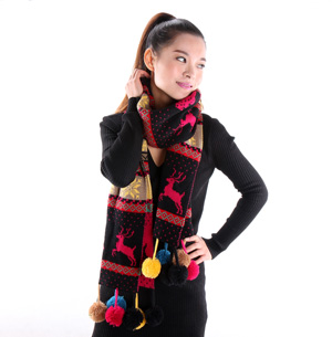 Winter knitted woolen scarves shawl deer
