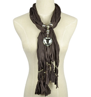Heart jewelry pendant scarf wholesale