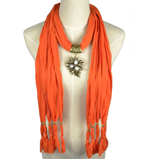 Leaves jewelry scarves wholesale pendant scarf