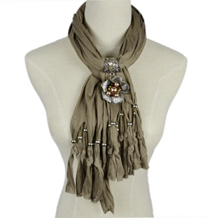 Flowers pendant scarf zinc alloy jewelry scarves accessories