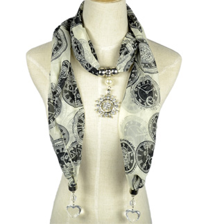 Chiffon pendant scarf Wholesale jewelry scarf