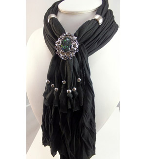 Black necklace jewelry pendant scarf