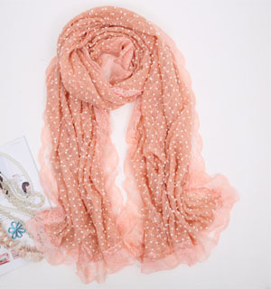 woolen with lace scarf