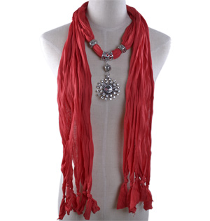 Sunflower rhinestone pendant scarf