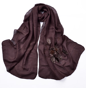 Embroidered silk scarf wholesale