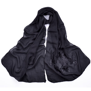 Embroidered silk scarf wholesale