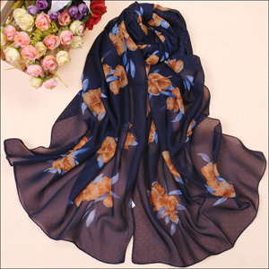 Petal silk scarves