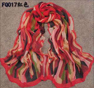 Colorful hand painted scarves