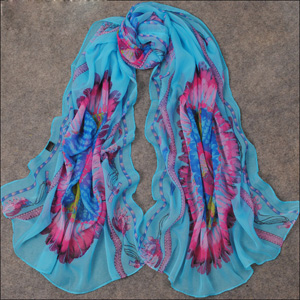 Feather silk scarf Wholesale