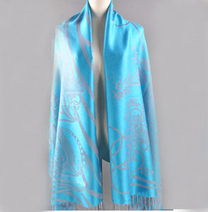 Colorful embroidered scarves