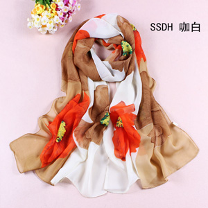 Dance Flower Chiffon Scarf