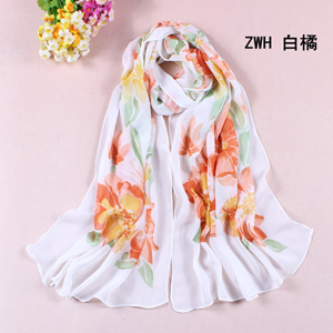 Leopard Print Chiffon Scarf