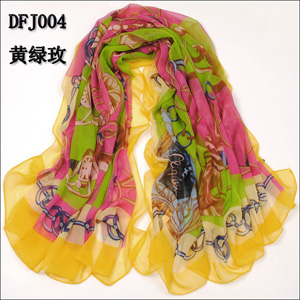 Women chiffon chain scarves
