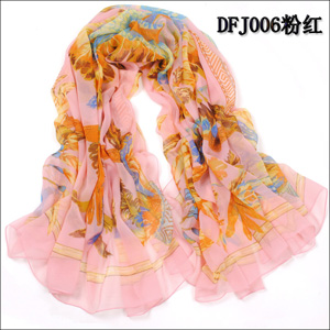 Women feather chiffon scarves