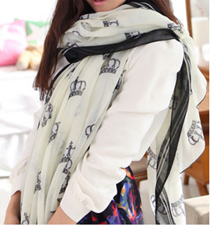 Crown fashion printing scarf