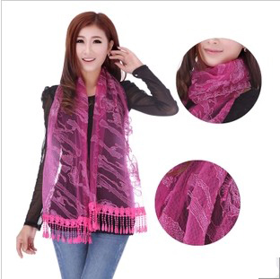 lace fabric long scarf for lady