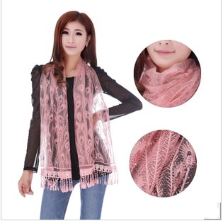 lace fabric long scarf for lady