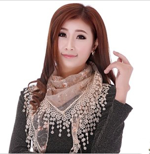 ladies triangle tassel scarf shawl wholesale
