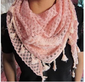 lace triangle cotton scarf for winter