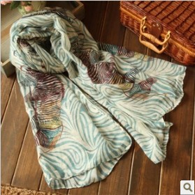 cotton fabric zebra stripe scraf for women