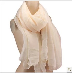 pure color silk chiffon pandant scarf