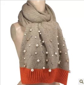 Wholesale pearl wool scarf for women