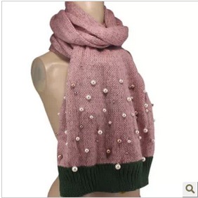 Wholesale pearl wool scarf for women