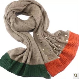 Wholesale pearl wool scarf for women