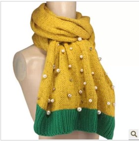 Wholesale pearl wool scarf for women