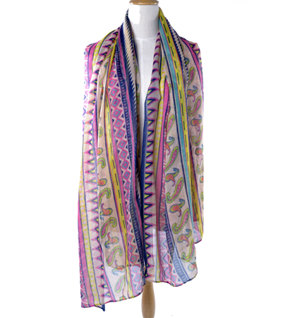 custom fashion ladies long silk scarf