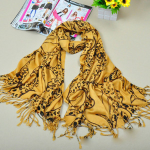 100% cotton scarf leopard scarf