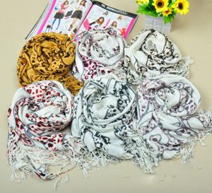 100% cotton scarf leopard scarf