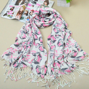 wholesale cheap skull print cotton scarf