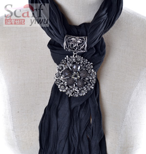 Fashion cotton Pendant Scarf with Jewellery