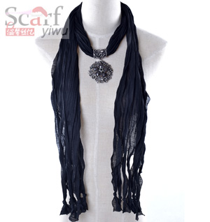 Fashion cotton Pendant Scarf with Jewellery