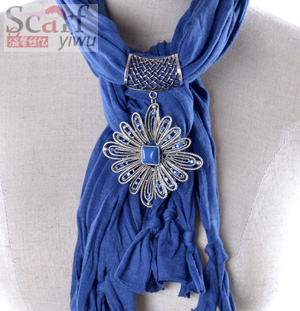 Womens Pendant Scarf with Jewellery