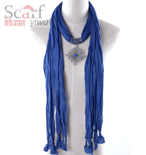 Womens Pendant Scarf with Jewellery