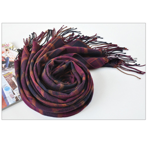 fashion checked cashmere acrylic shawl scarf