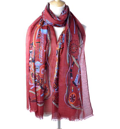 custom fashion red silk scarf long silk scarf