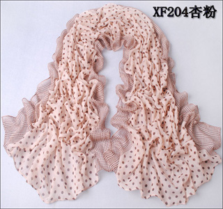 lady winter dot print scarf