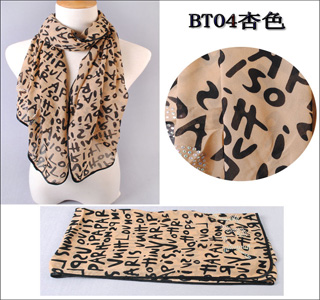 Chiffon Rhinestone Scarf