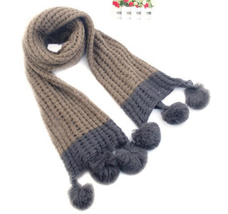Fashion lady wool scarves wool balls